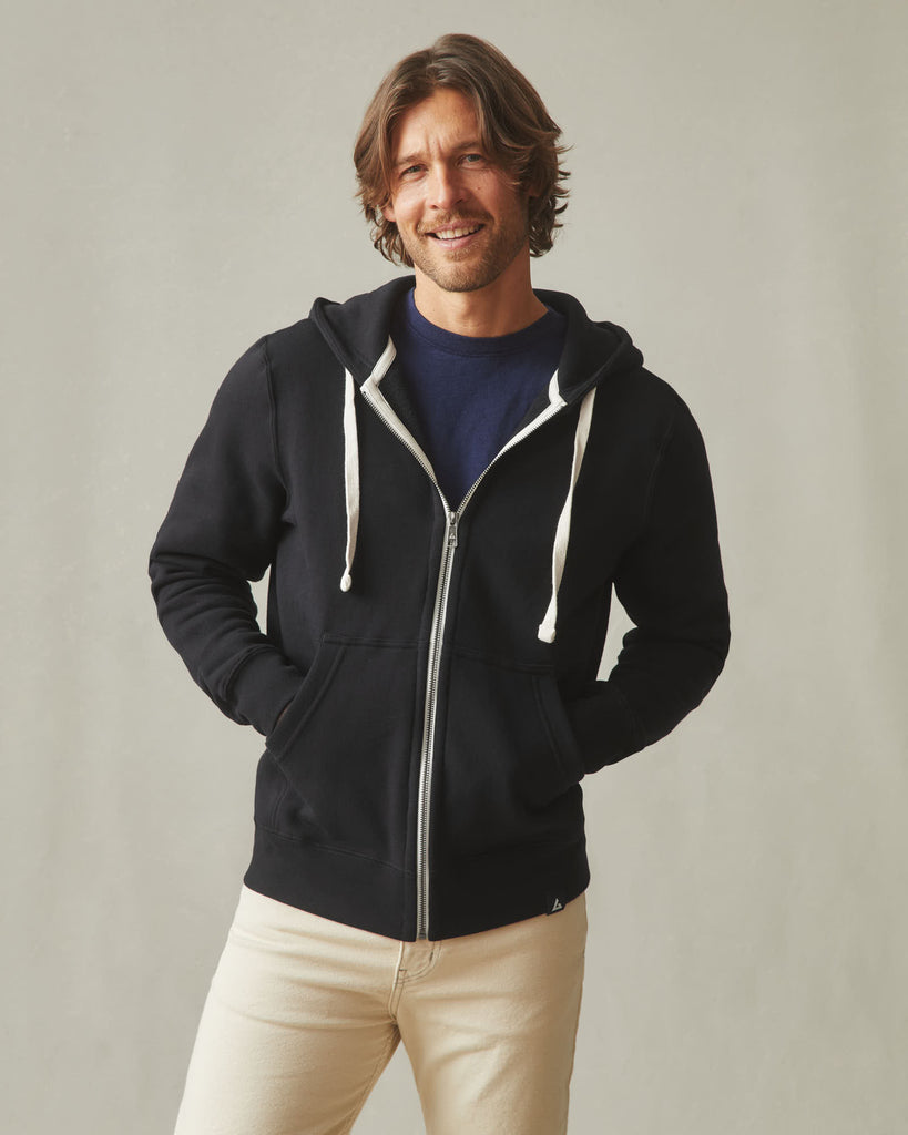 Men's Midweight Full Zip - Black