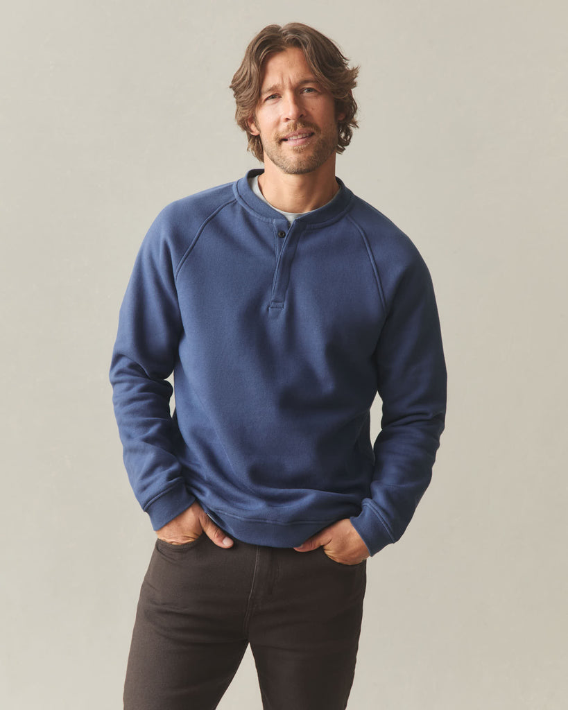 Men's Midweight Snap Henley - Dark Denim