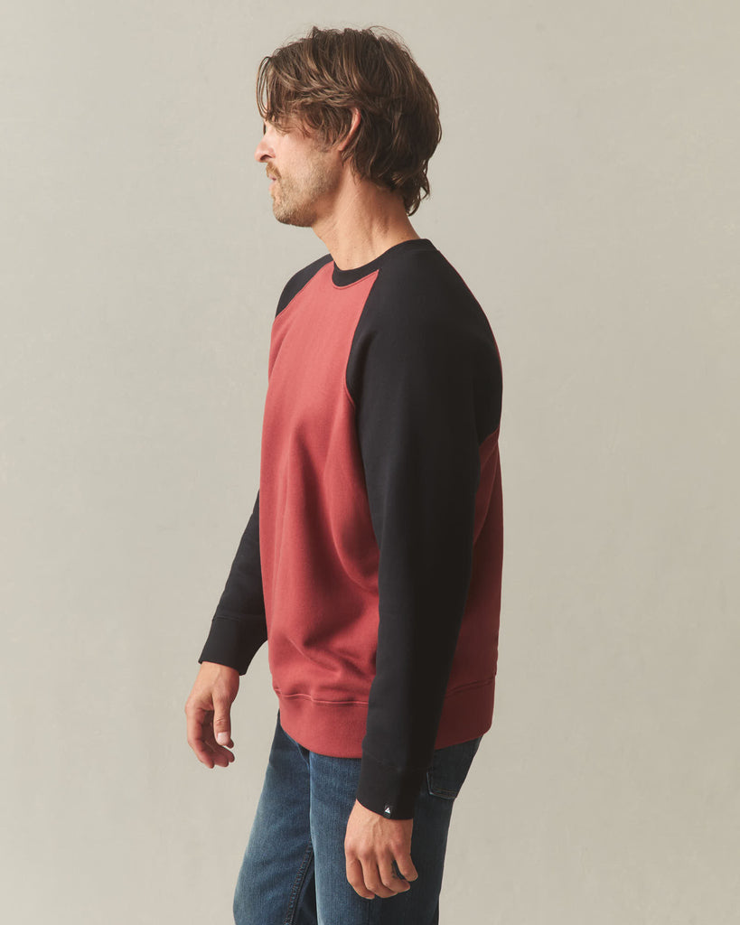 Men's Colorblock Midweight Crewneck - Spiced Apple Black