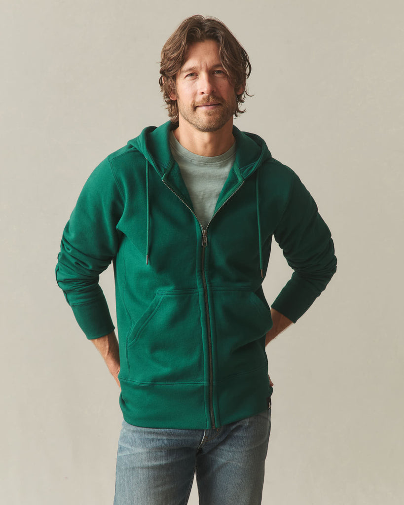 Hoddle ジップパーカー グリーン Men's Classic Full Zip - Botanical Garden