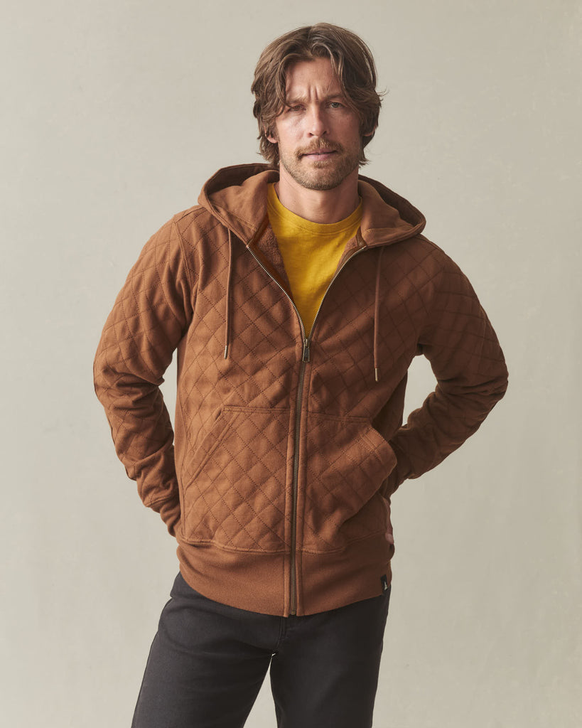 Men's Diamond Stitch Classic Full Zip - Mahogany