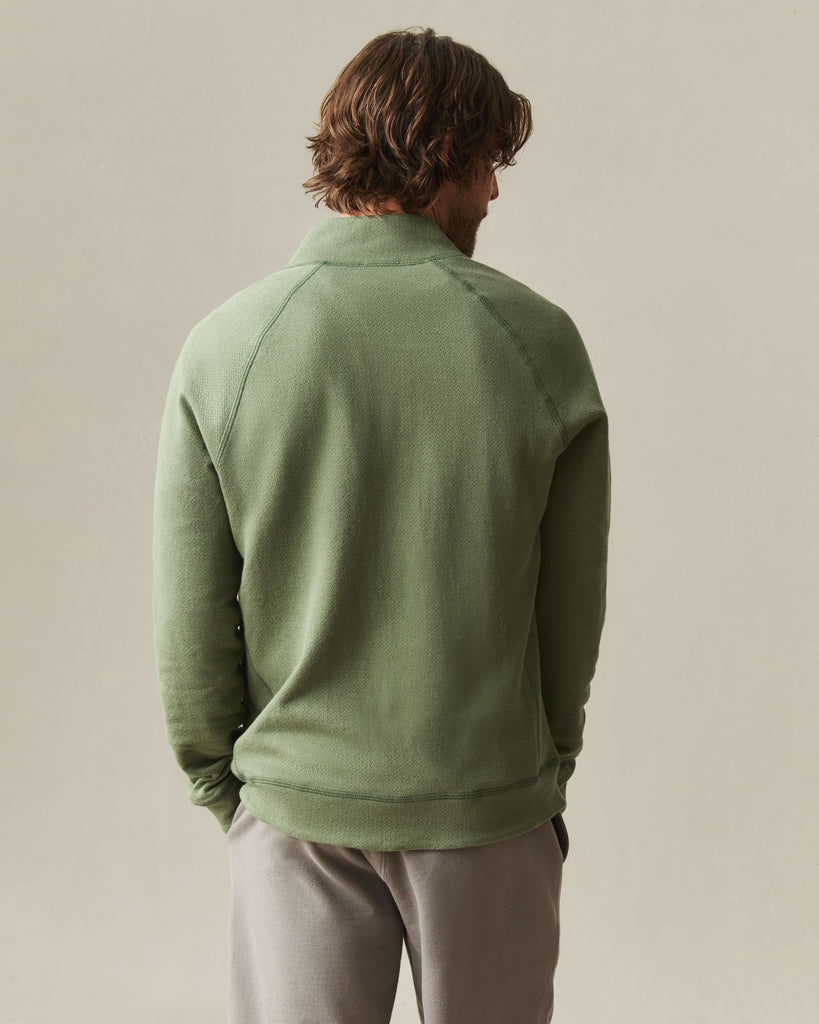 USS2 Oblique W-Zip JKT グリーン Men's Reversible Half Zip - Olvine