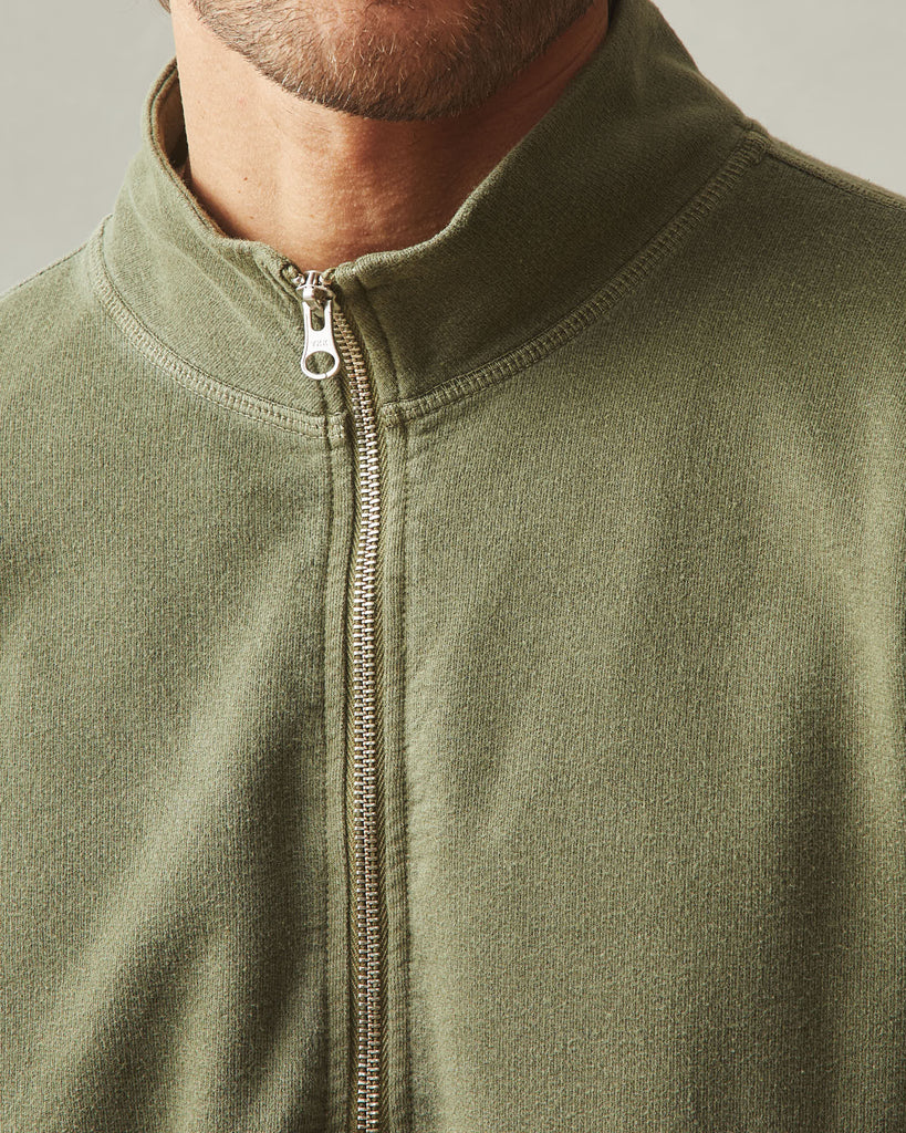 Men's French Terry Half Zip - Olive