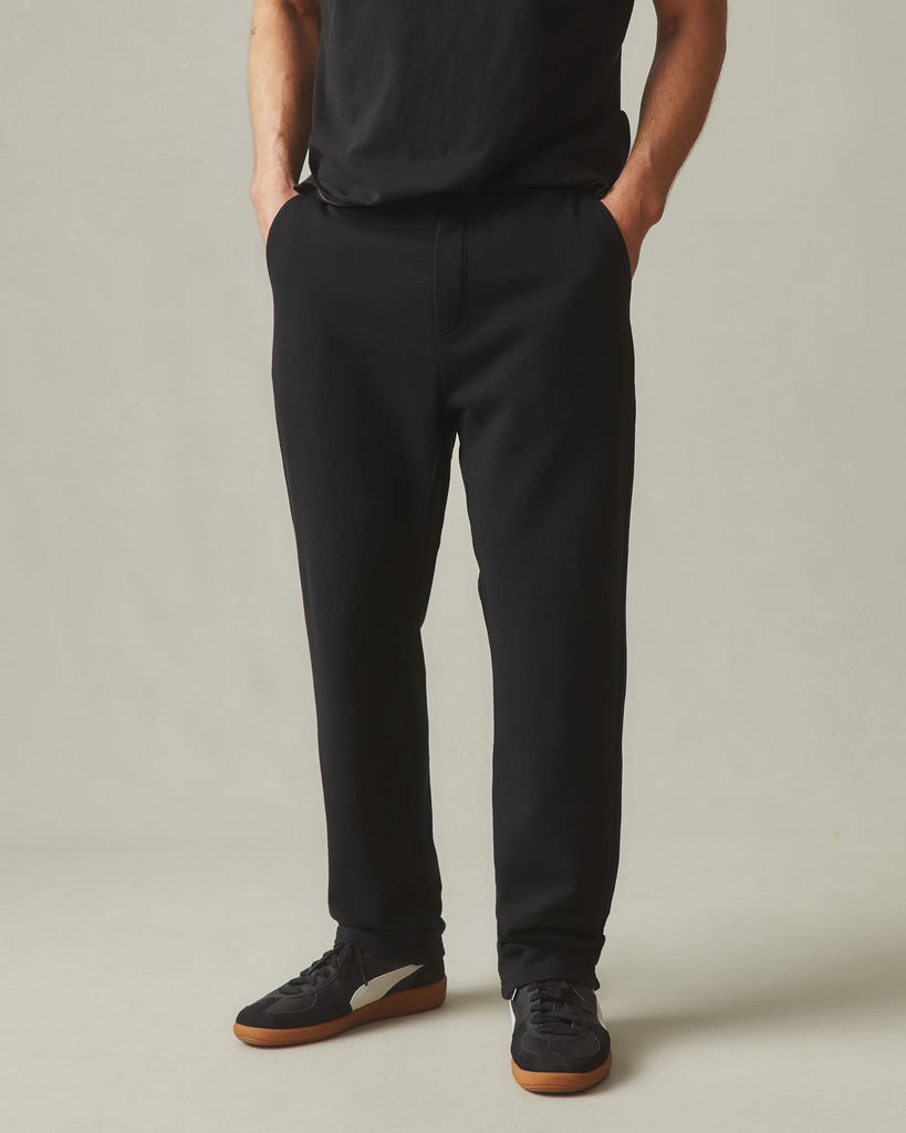 Men's French Terry Straight Pant - Black