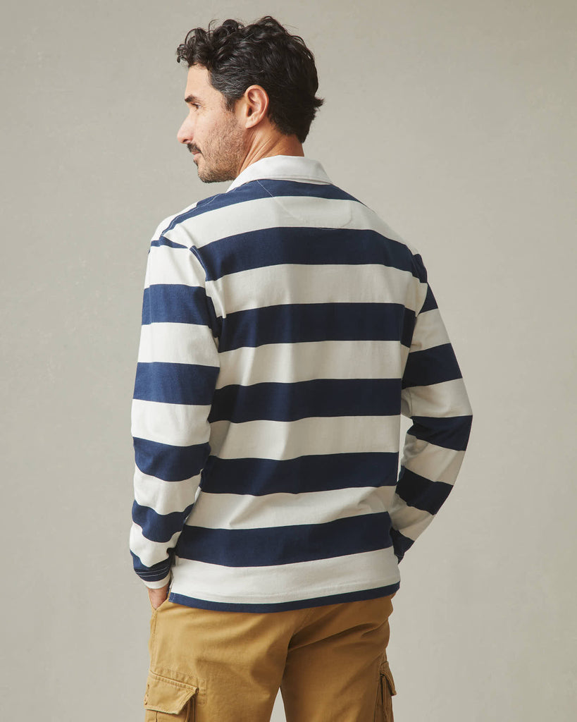 Ziggy Striped Rugby Polo Shirt - Blue