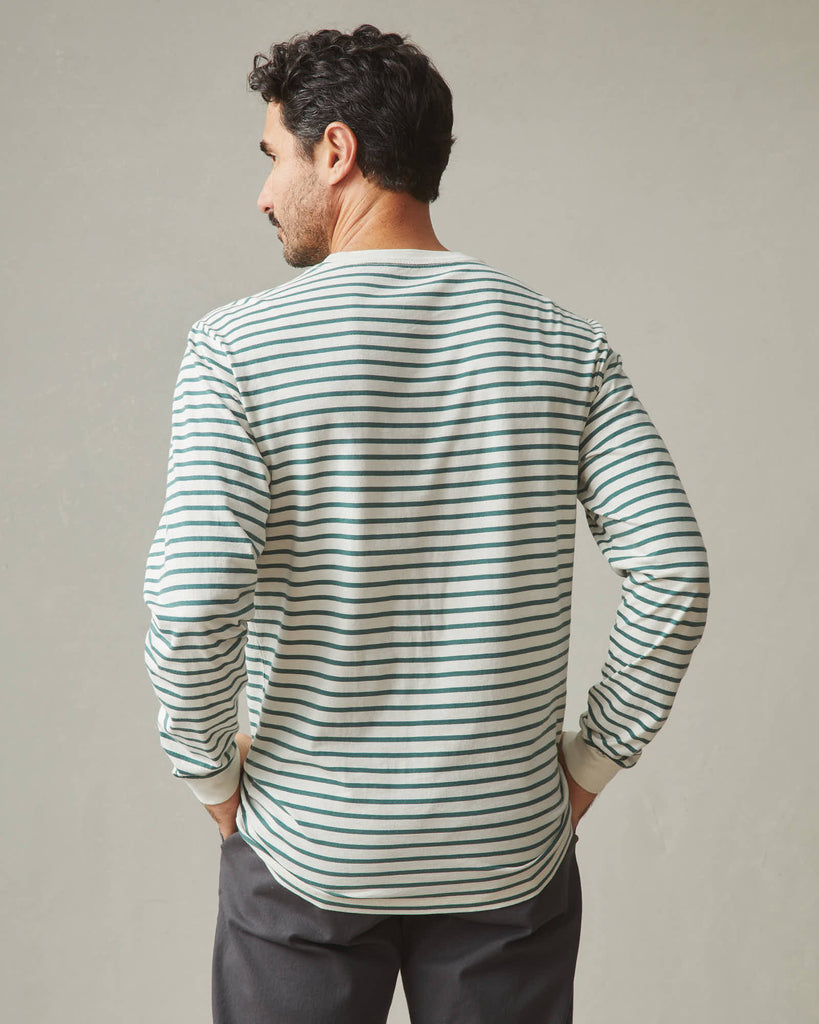 Stevie Striped Crew Neck- Sage Green