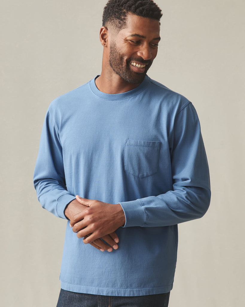 Men's Long Sleeve Pocket Tee - Quiet Harbor