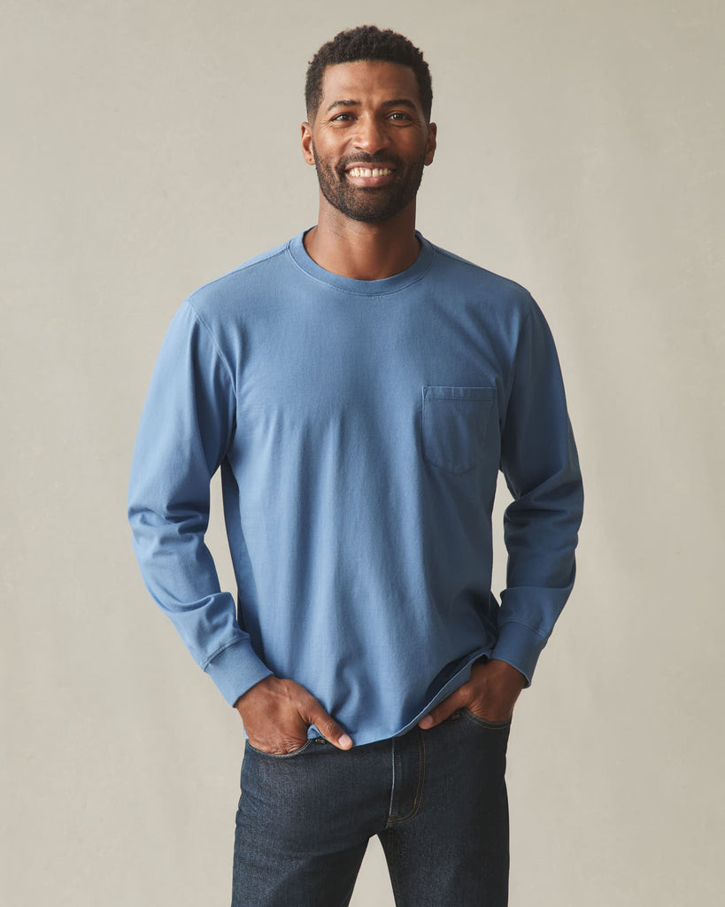 Men's Long Sleeve Pocket Tee - Quiet Harbor