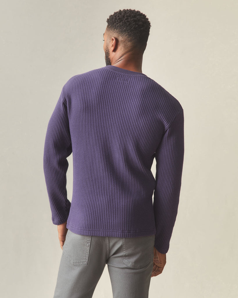 Men's Waffle Long Sleeve Crew - Purple Velvet