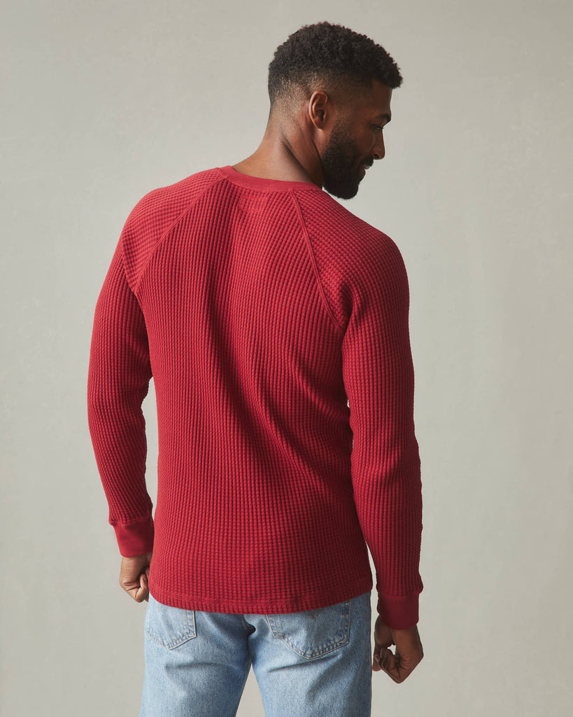 Graphpaper / Waffle L/S Henley Neck Tee -NAVY-