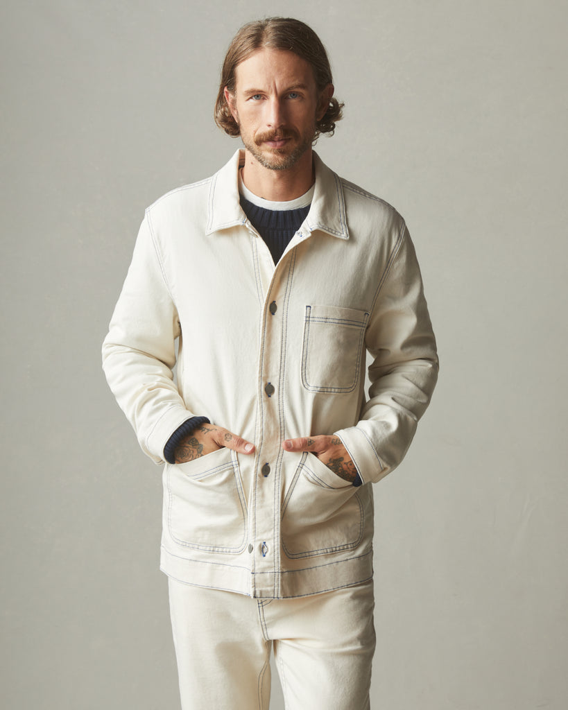 ジャケット・アウター Supreme Painted Canvas Chore Coat White Supreme Worn Hooded Chore Coat (SS25) - $318