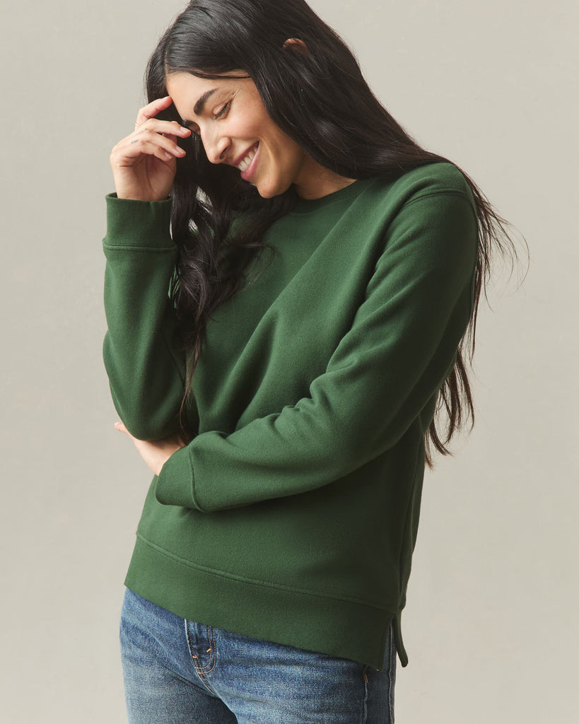 Women's Midweight Crewneck - Green Moss