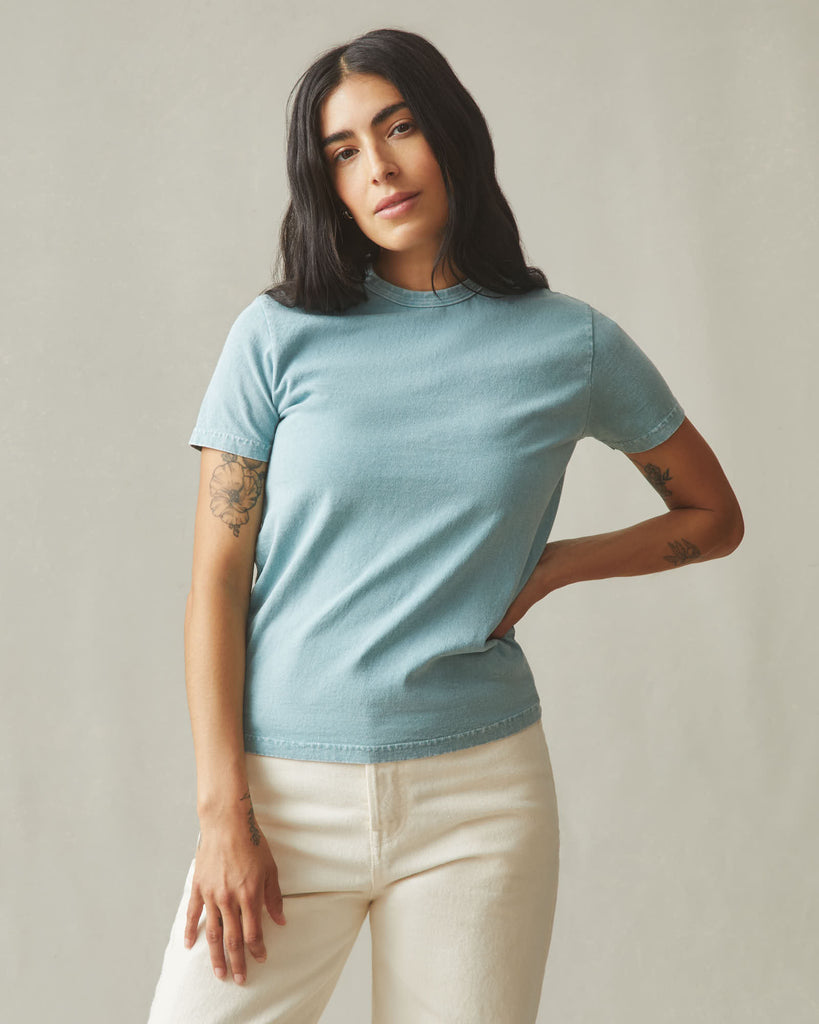 Mineral Wash Honeycomb Pant/Tee Set Powder Blue main image 1