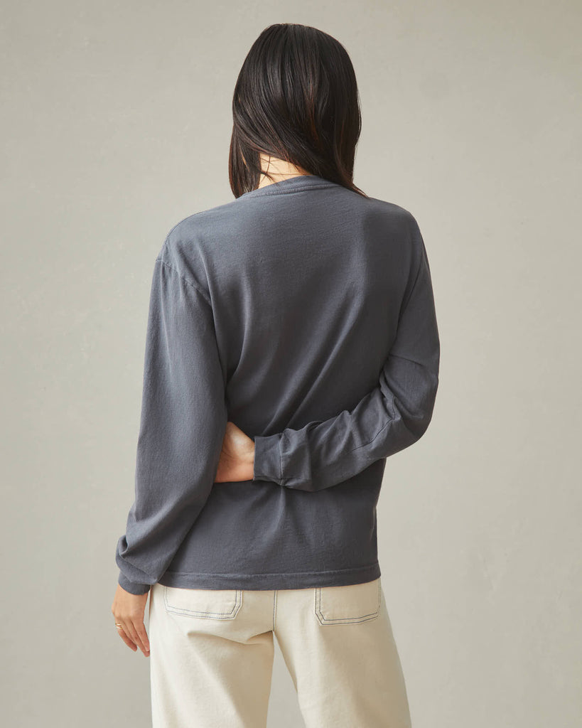 Vintage Crew Long Sleeve Tee Washed Metropolitan Grey