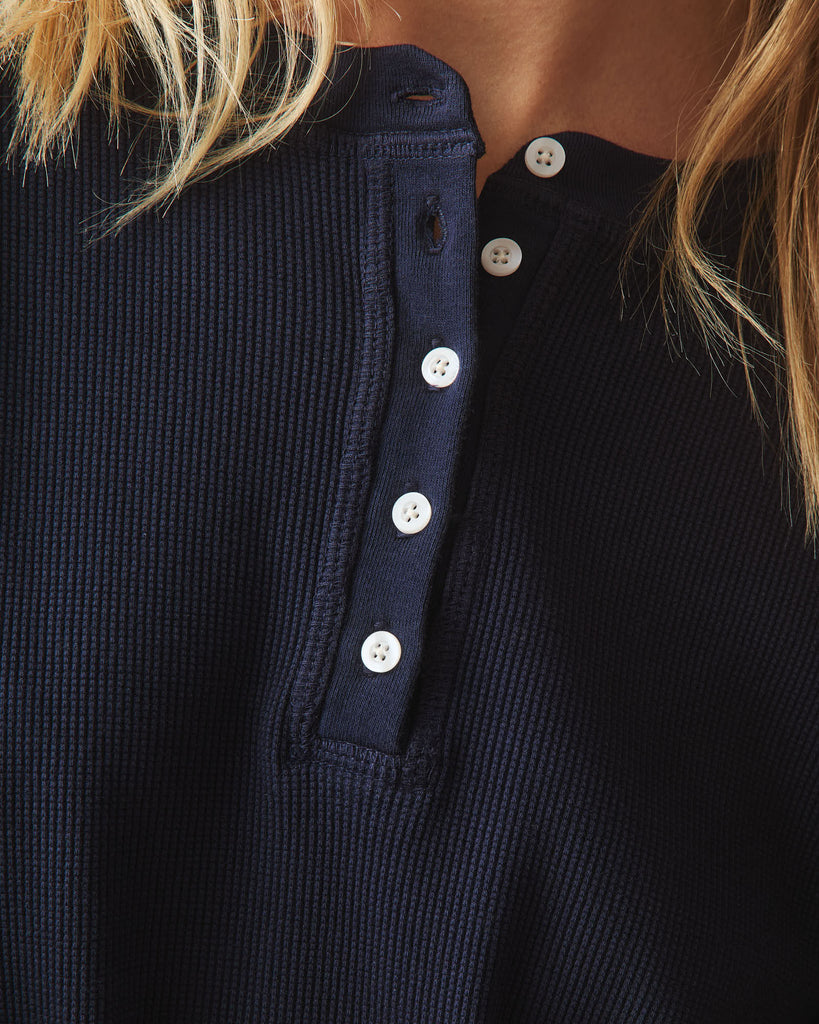 Women's Thermal Henley - True Navy