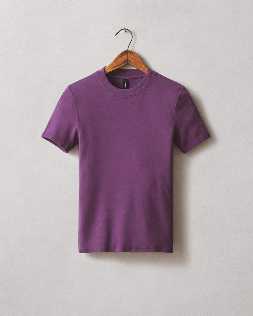 Women's Luxe Rib Crew Tee - Deep Purple