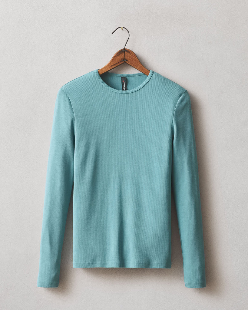 Women's Luxe Rib Crew Long Sleeve - Teal