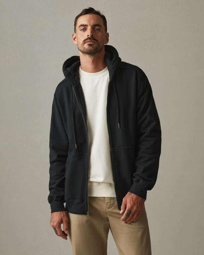 Relaxed Classic Full Zip - Black