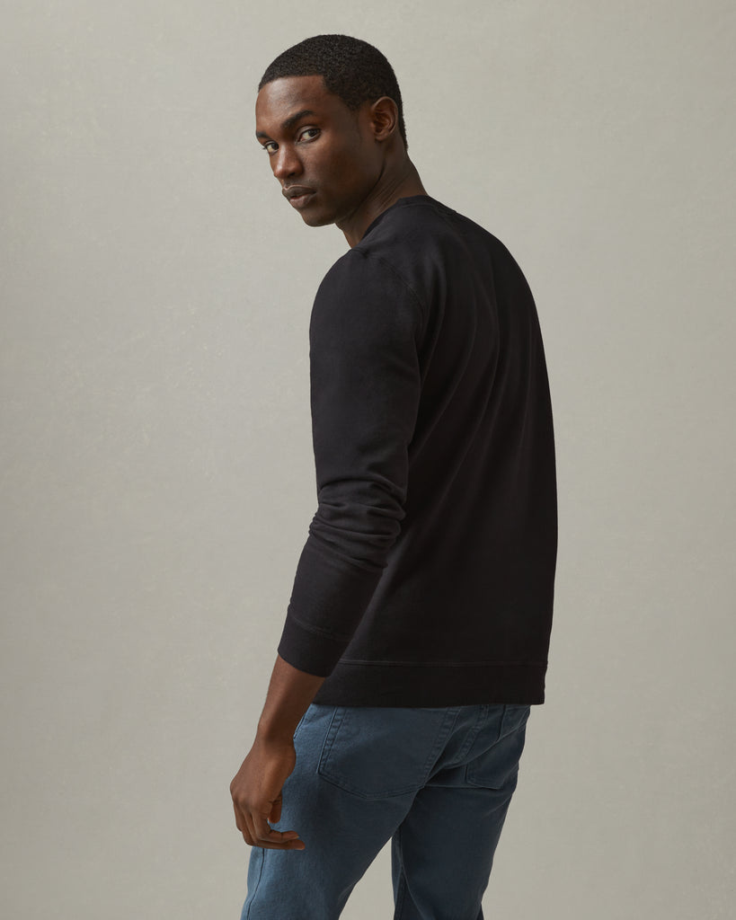 Men's French Terry Crew Sweatshirt - Black