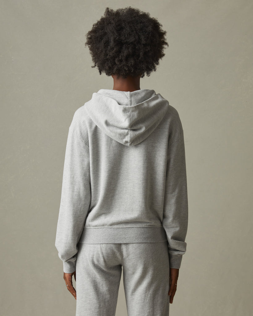 Women's French Terry Half Zip Hoodie - Ash Heather