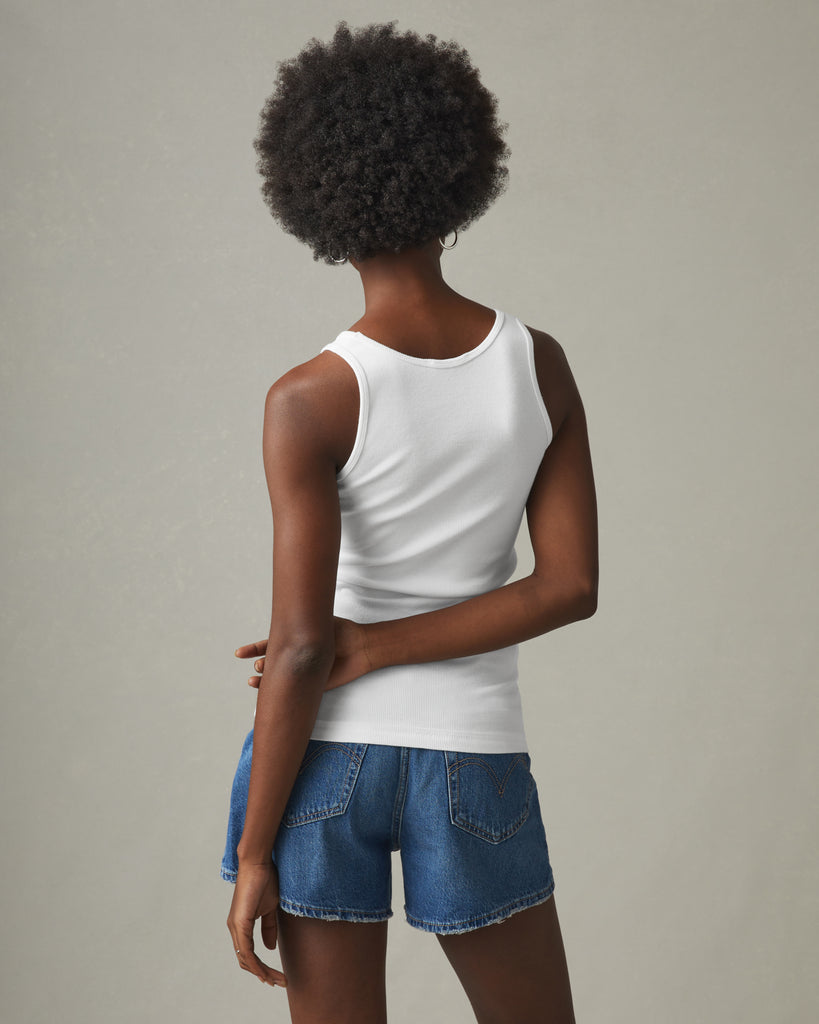 Jennifer Rib Tank White main image 1