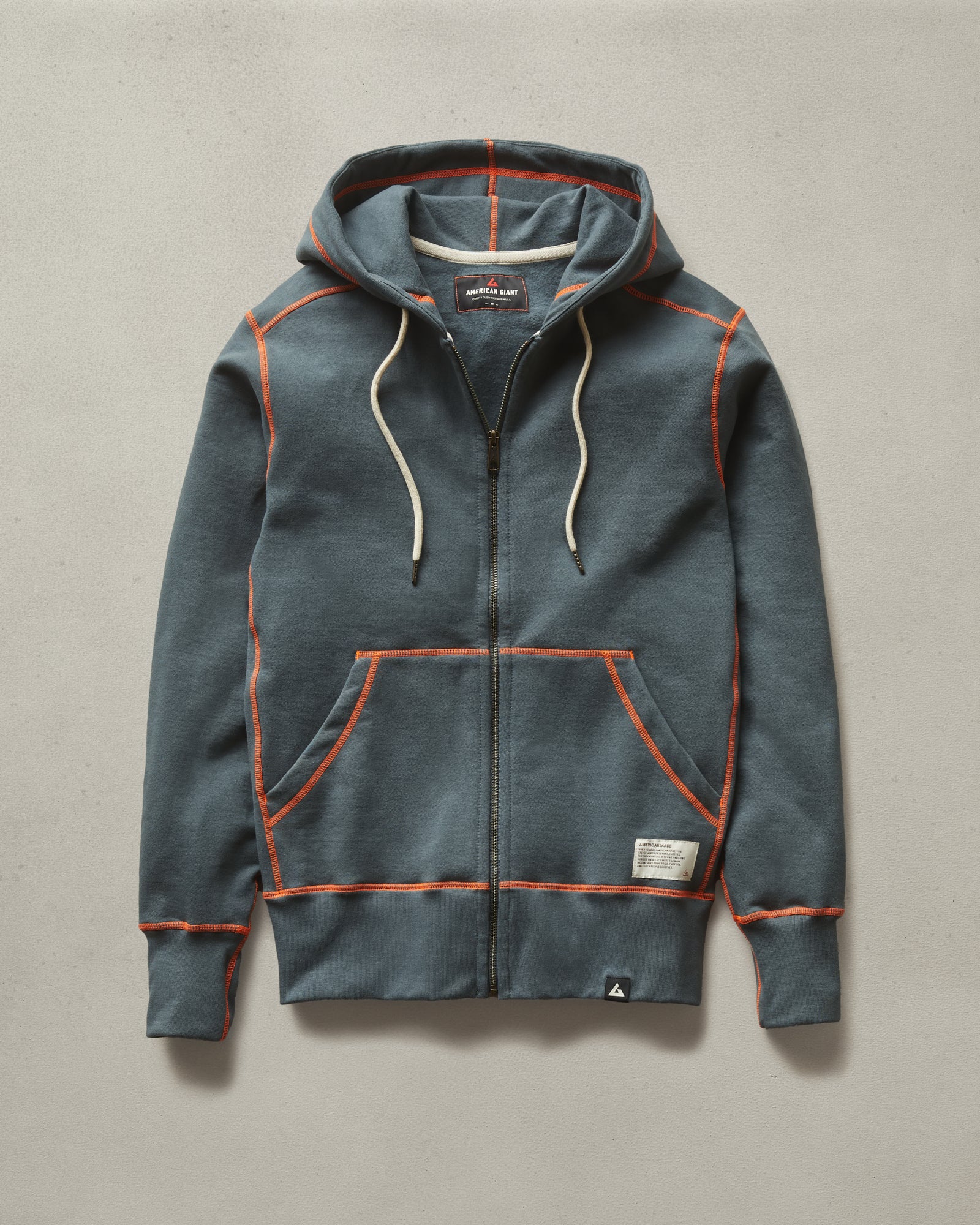 Classic Full Zip - Contrast Stitch - Vintage Indigo