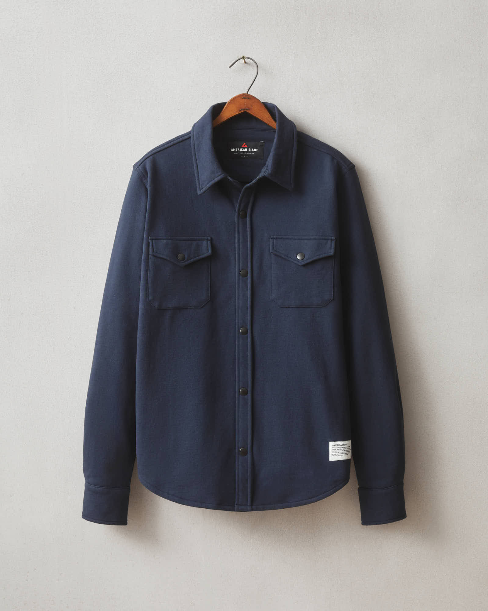 American Giant Redwood Fleece Overshirt Heritage Navy Xs
