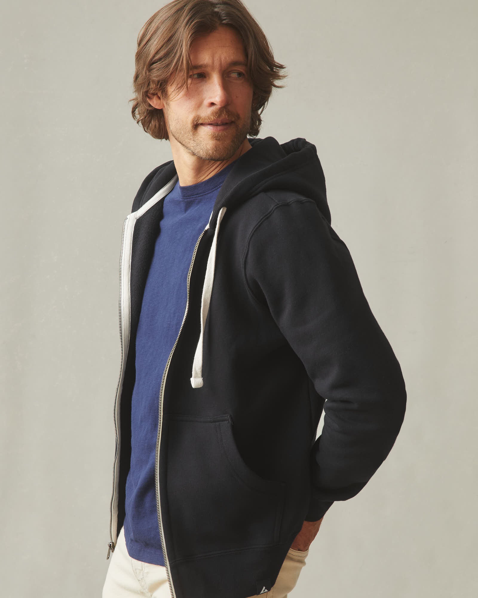 Men's Midweight Full Zip - Black