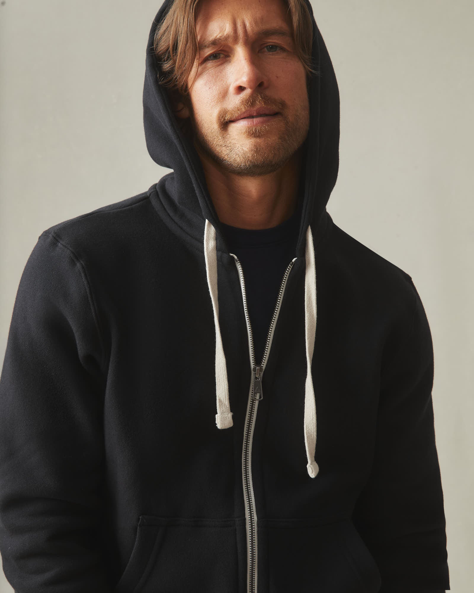 Men's Midweight Full Zip - Black