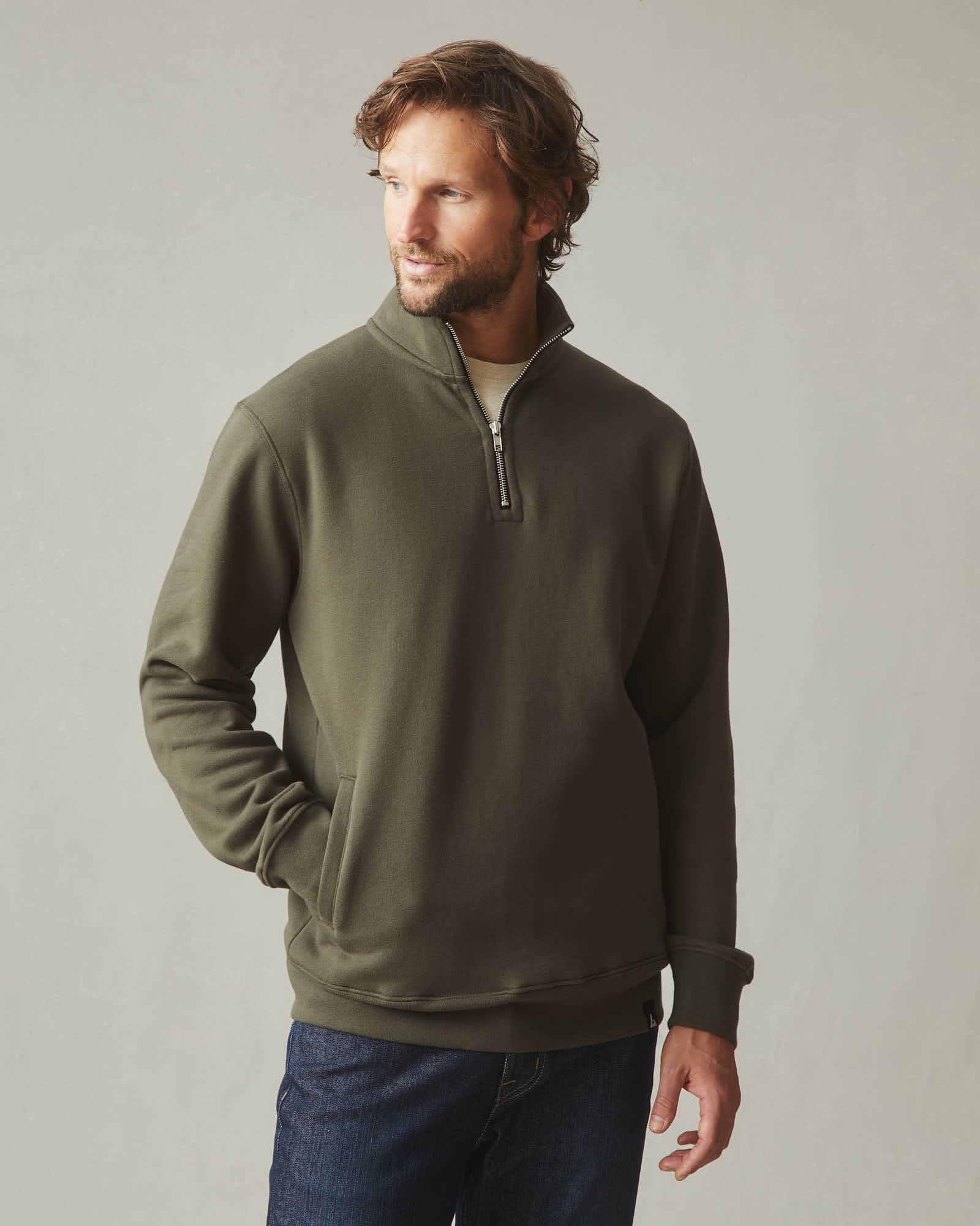 Men's Carolina Quarter Zip - Deep Olive
