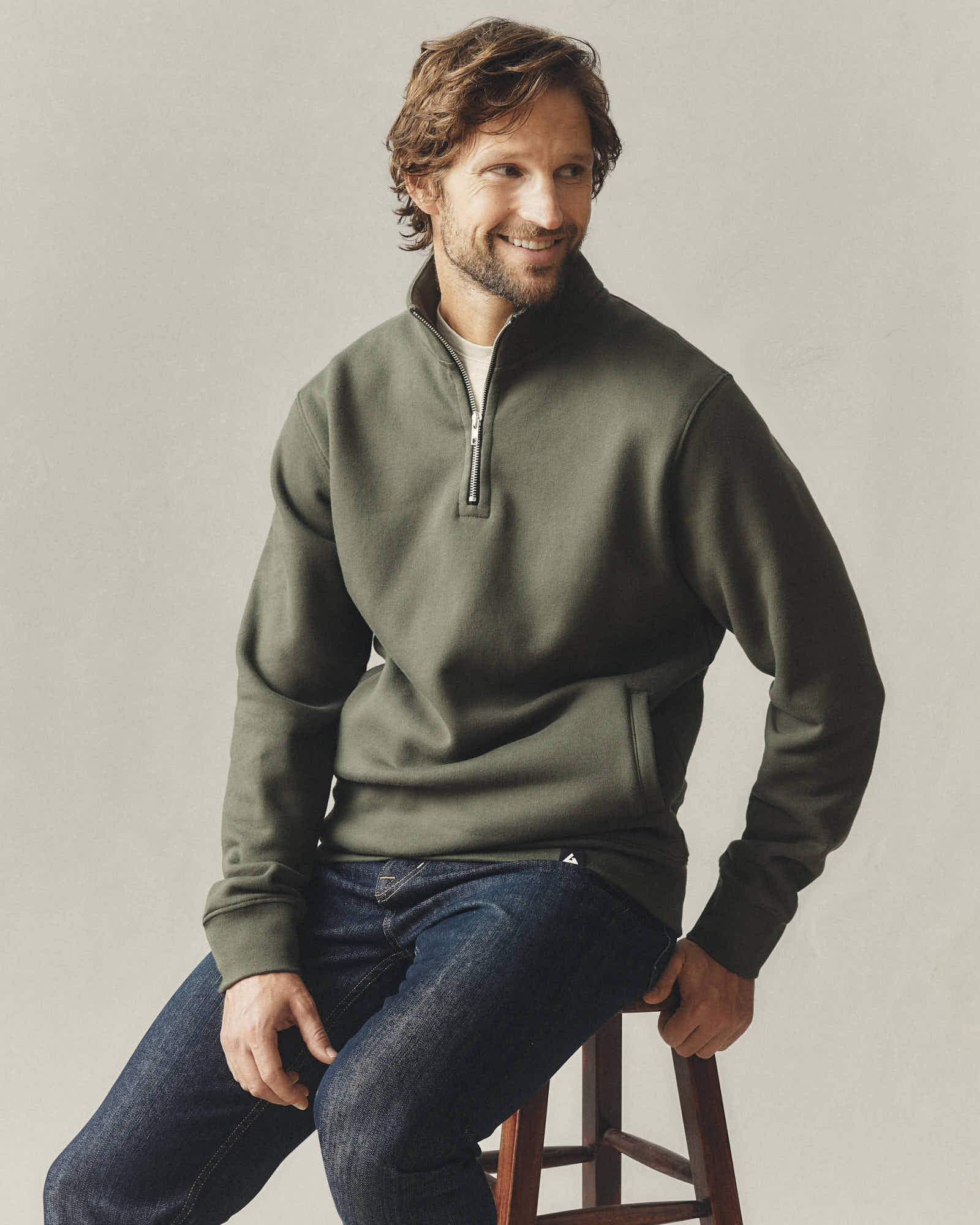 Men's Carolina Quarter Zip - Deep Olive