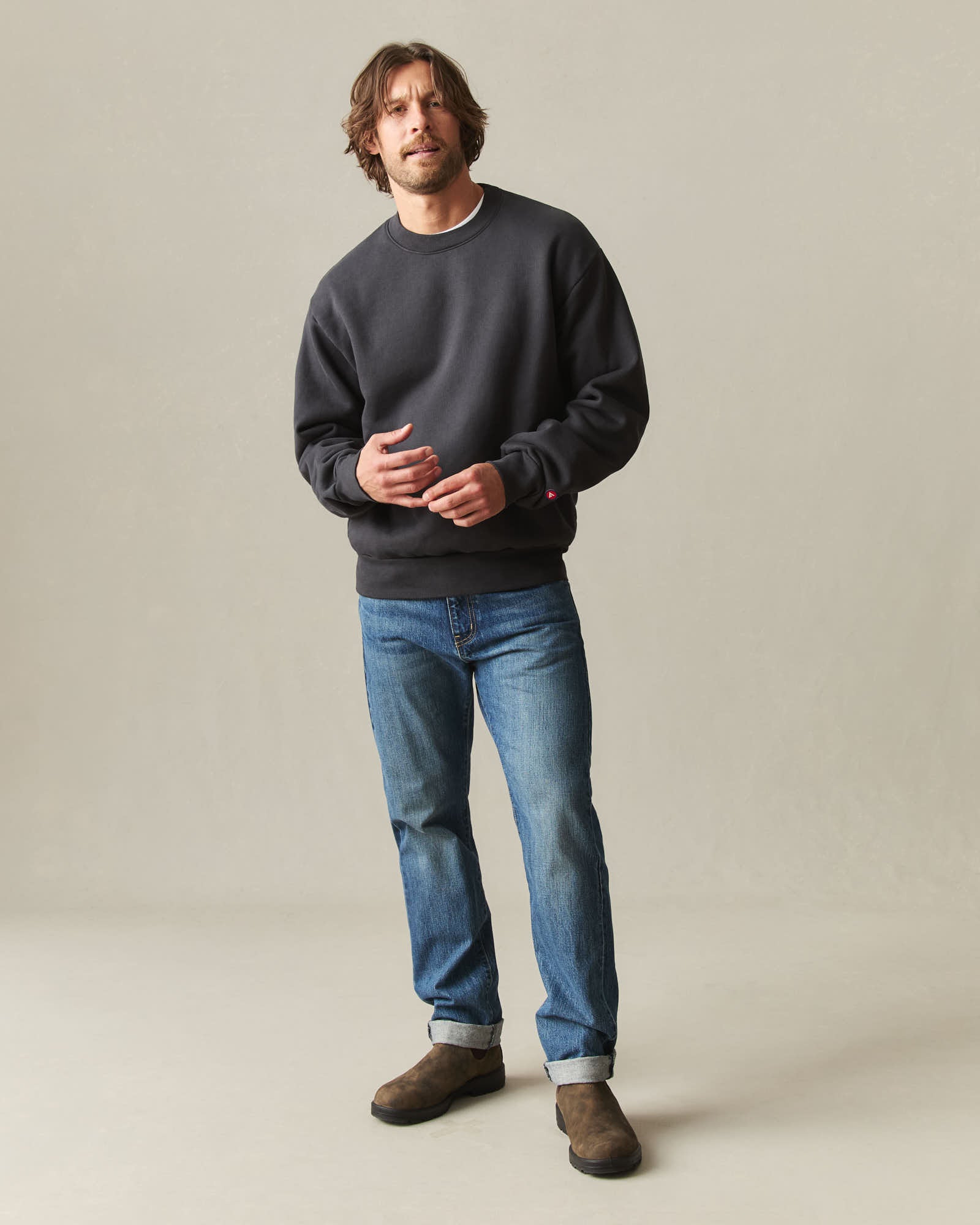 Unisex American Vintage Crew Sweatshirt - Washed Black