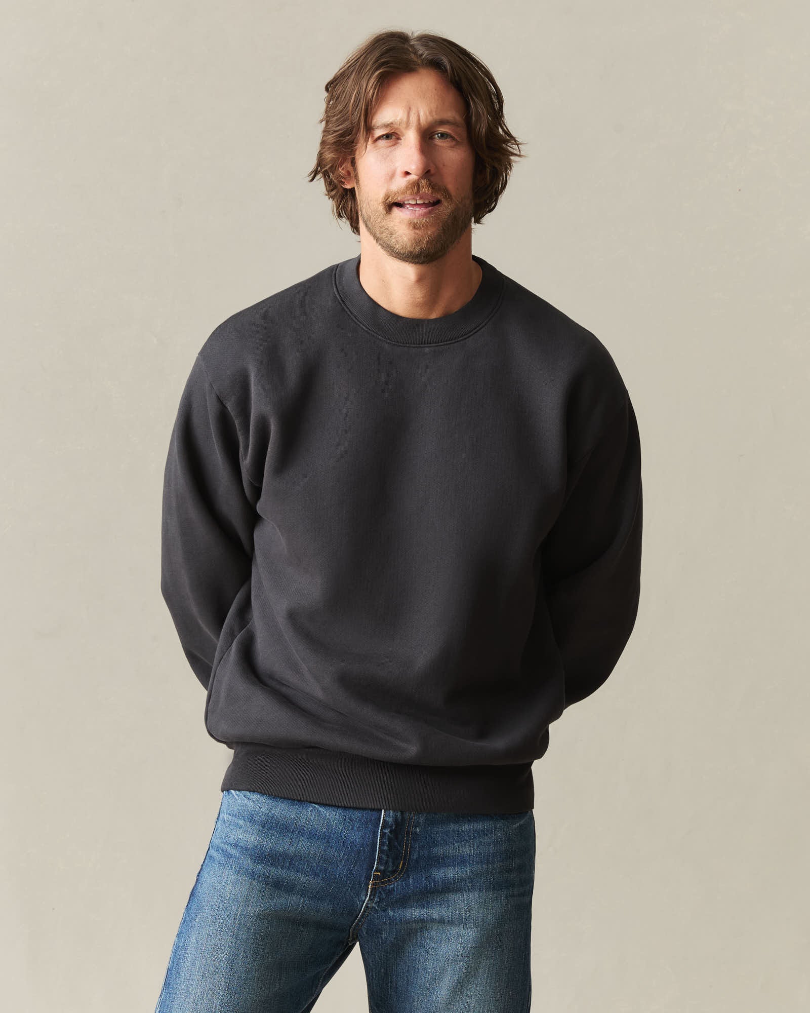 Unisex American Vintage Crew Sweatshirt - Washed Black