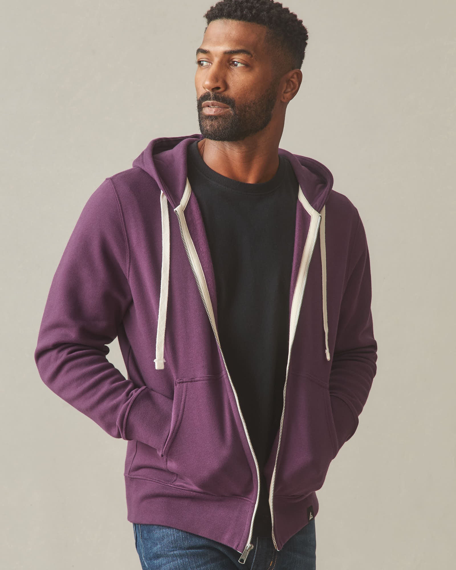 Men's Midweight Full Zip - Blackberry Wine