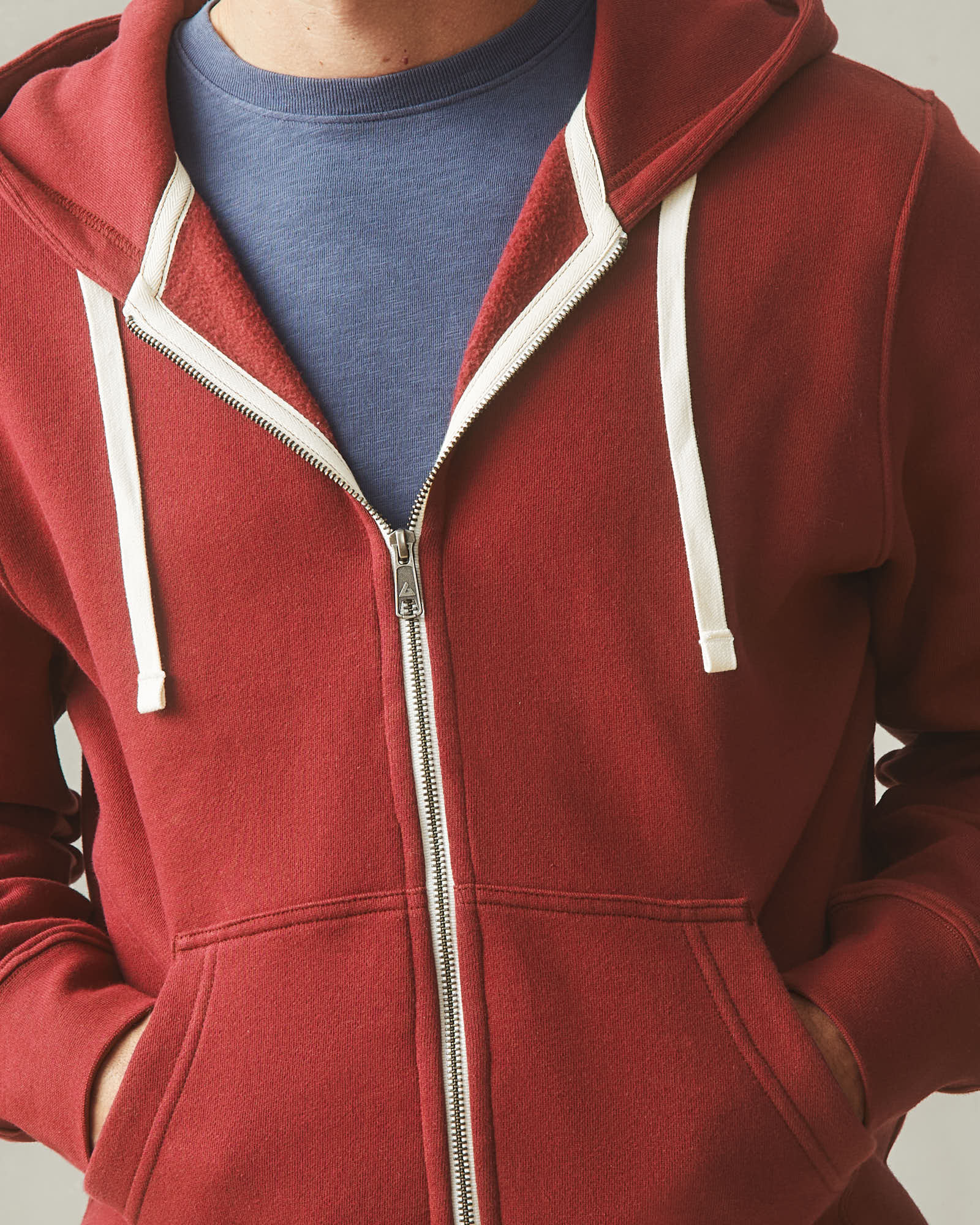 Men's Midweight Full Zip - Red Ochre