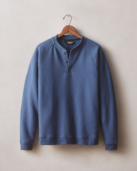 Sweat Homme Alibi Bleu Henley Taille L - 1/4 Zip Polyester Manches Longues