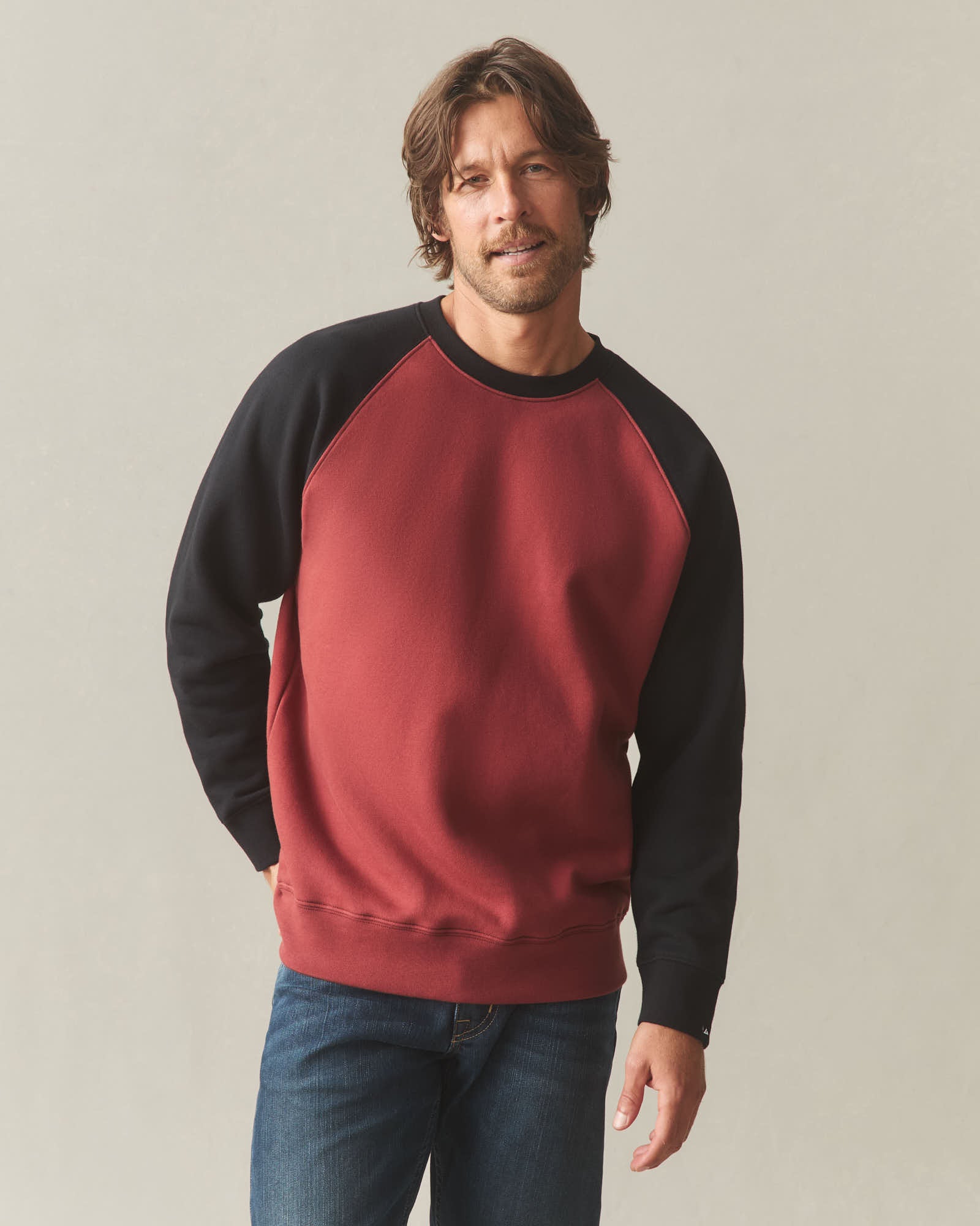 Sweatshirt Homme ROCK-IT Apparel Raglan 2 Tons Crewneck - Confort Premium S à 5XL - Plusieurs Couleurs