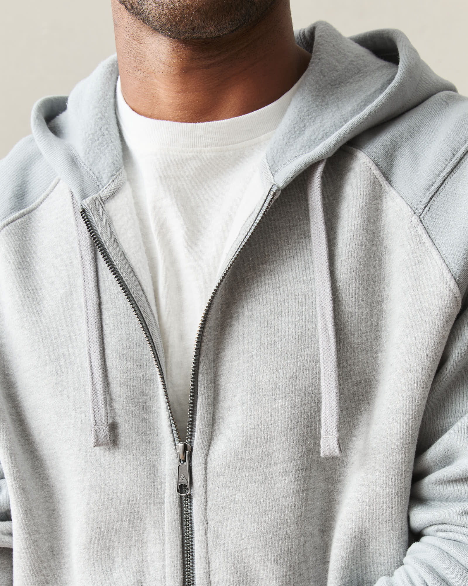 Men's Raglan Colorblock Midweight Full Zip - Athletic Heather Monument