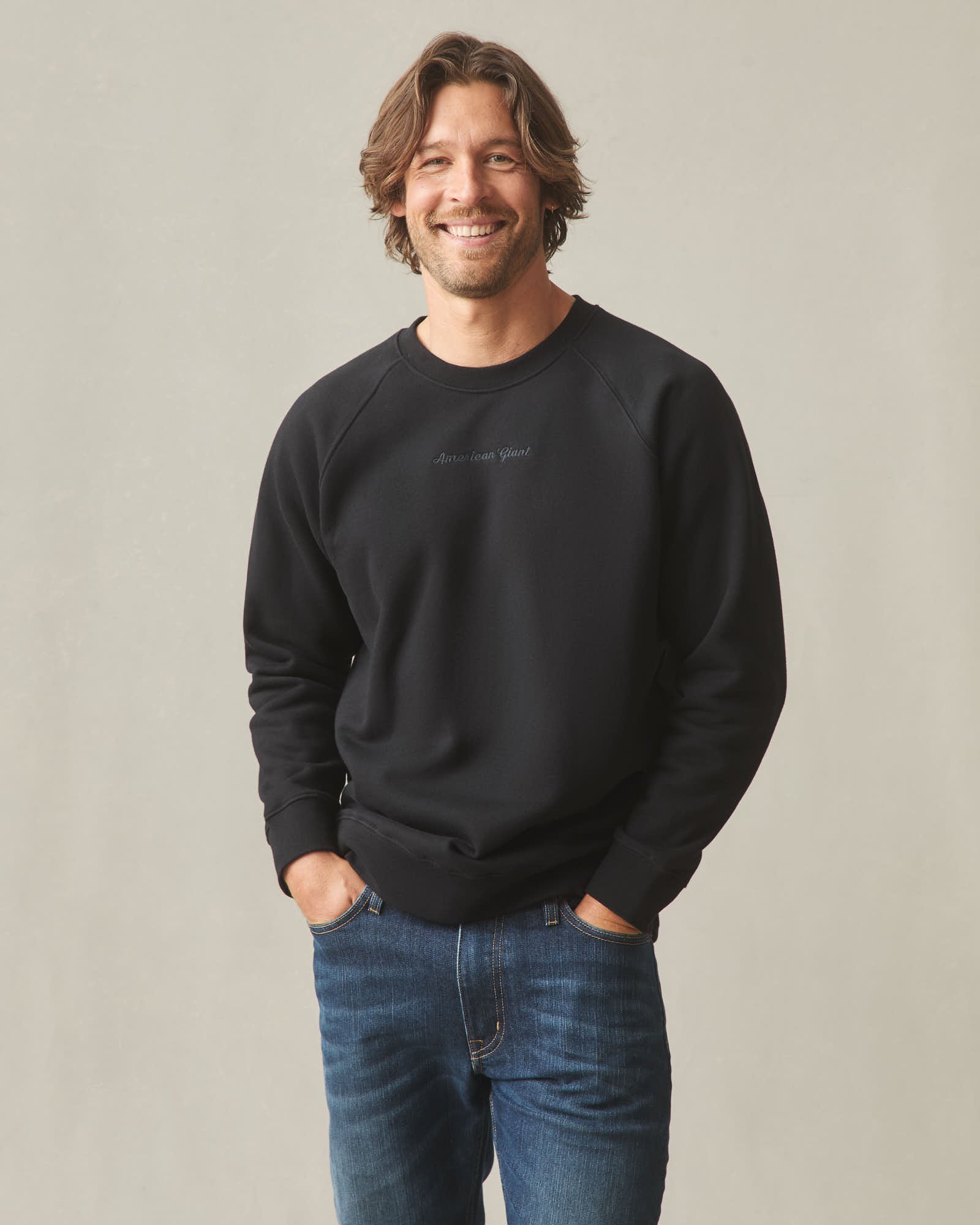 Men's Midweight Crewneck - Black