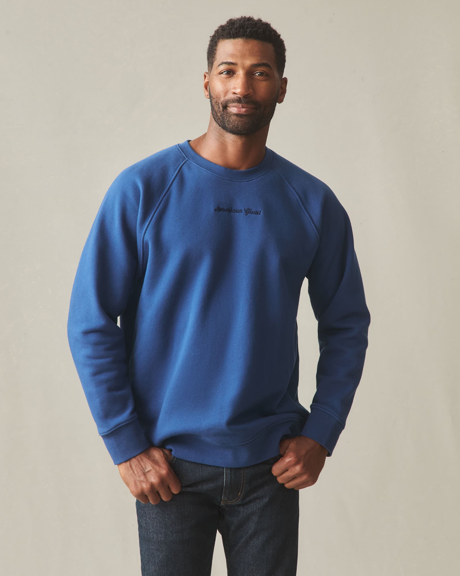 Men's Midweight Crewneck - Navy Peony