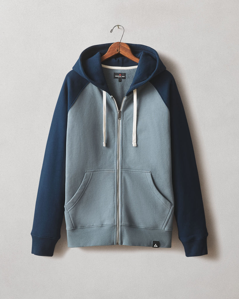 Men’s Raglan Colorblock Midweight Full Zip