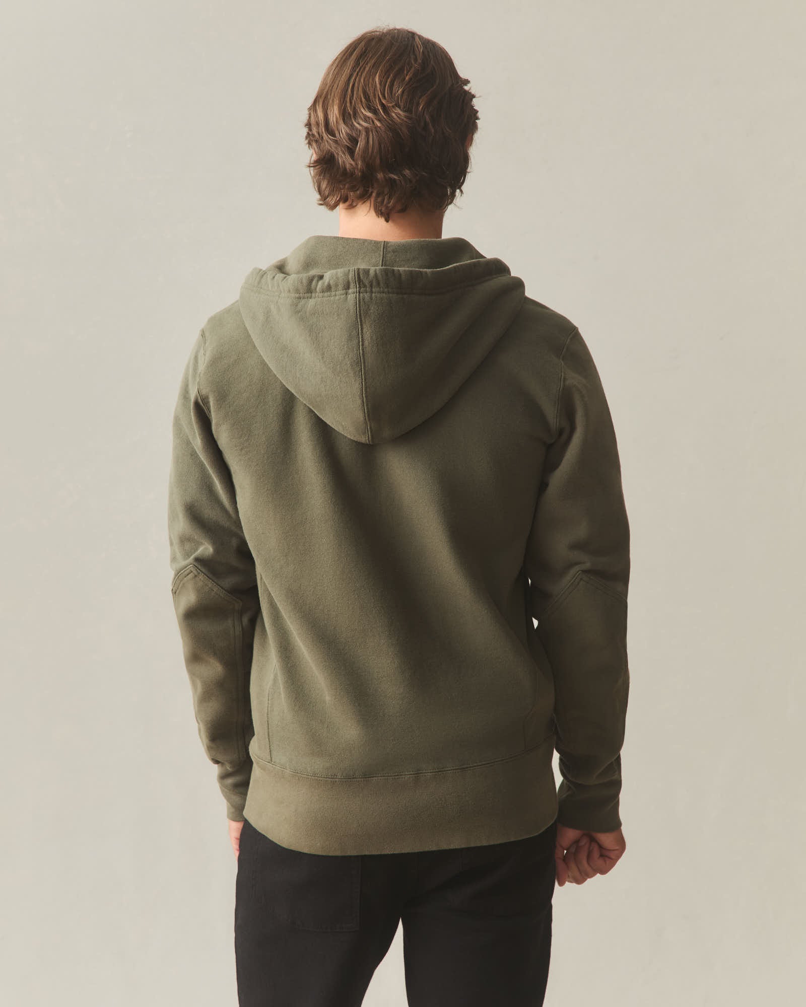 Men's Classic Full Zip Hoodie Sweatshirt – Heavyweight 300 GSM, Olive Green, Size 3XL By Uneek Clothing - View #10