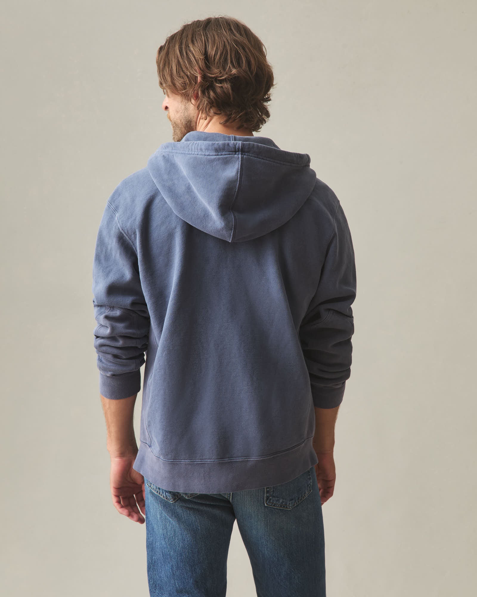 Men's Vintage Wash Relaxed Classic Full Zip - Washed True Navy