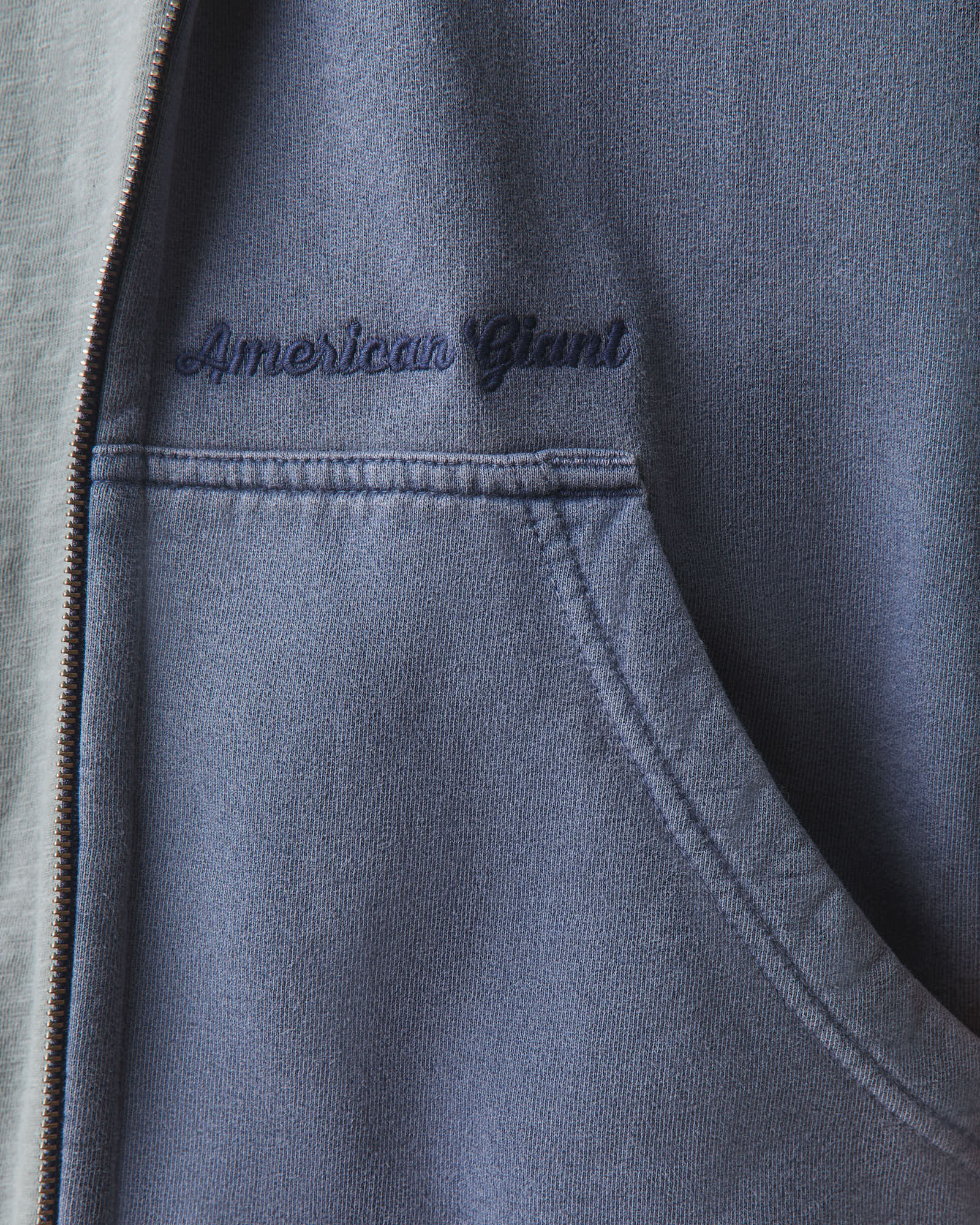 Men's Vintage Wash Relaxed Classic Full Zip - Washed True Navy