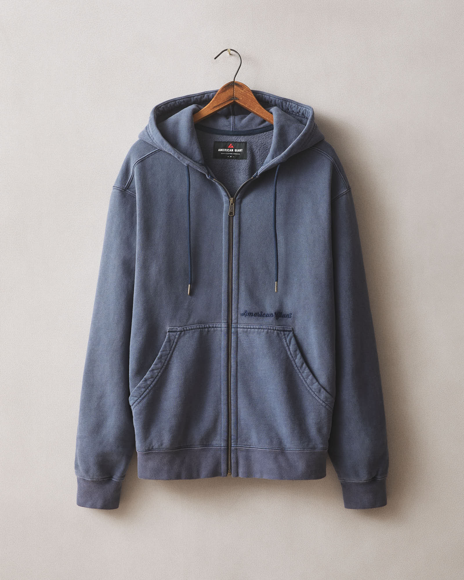 Men's Vintage Wash Relaxed Classic Full Zip - Washed True Navy