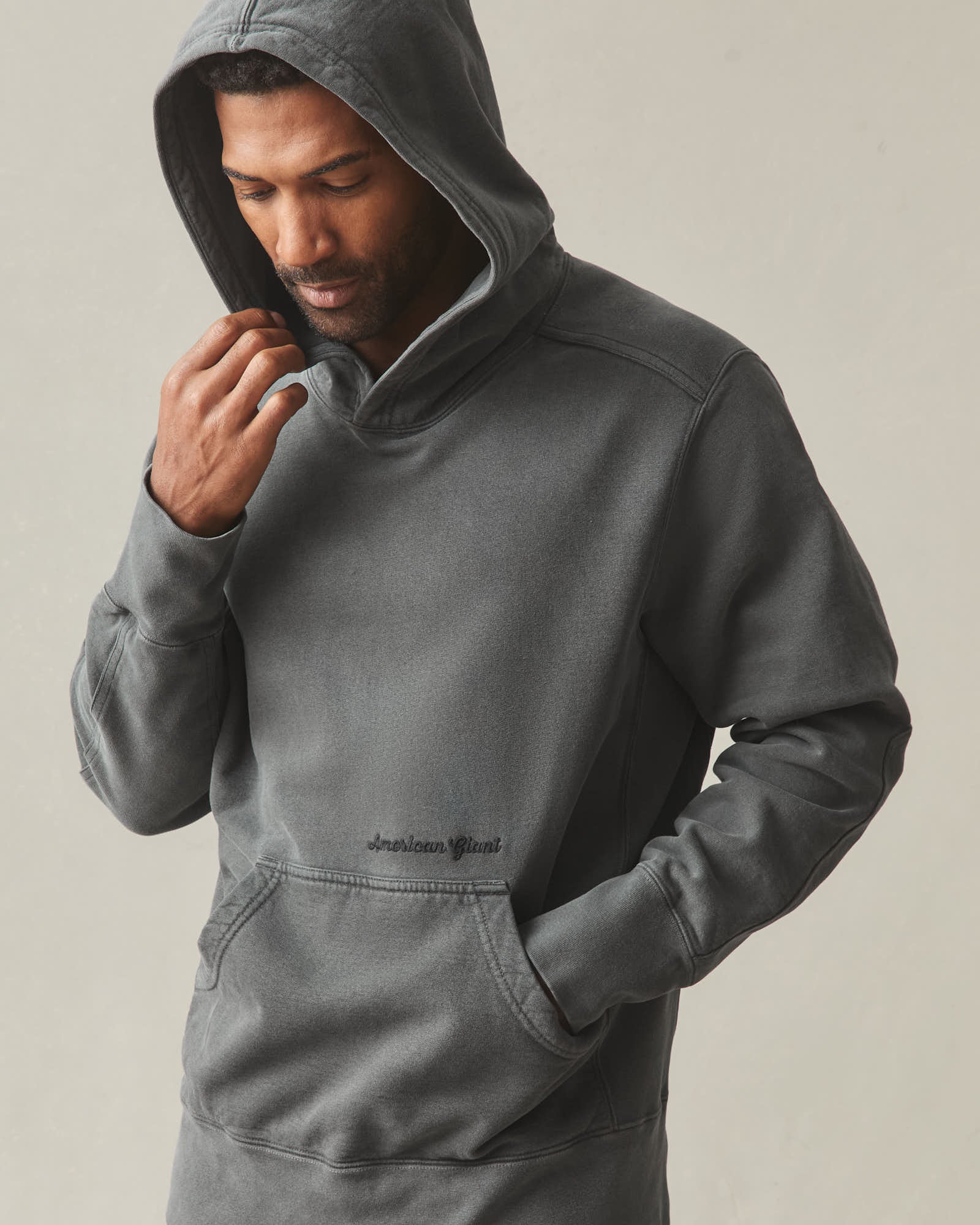 Men's Vintage Wash Classic Pullover - Washed Charcoal