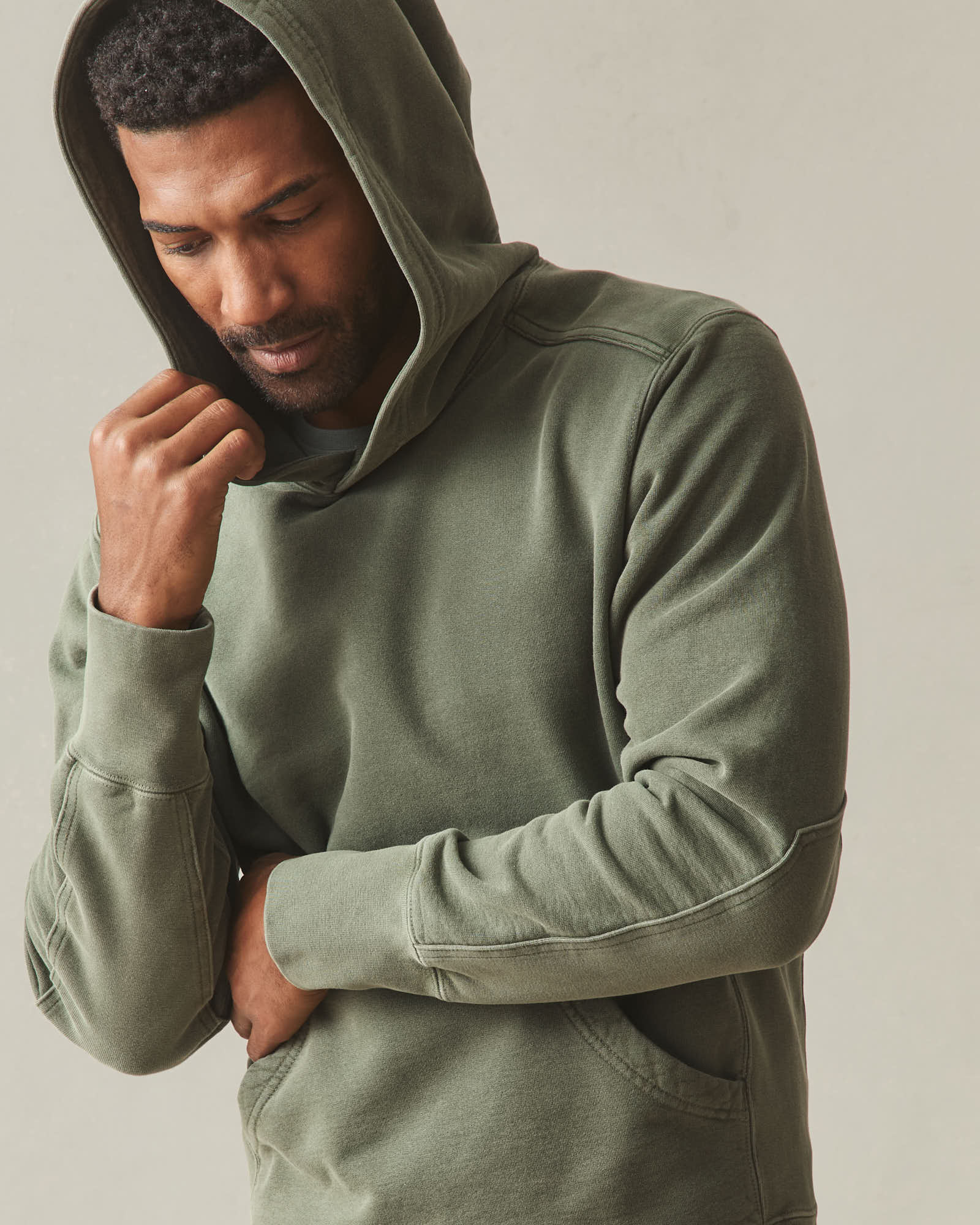 Men's Vintage Wash Classic Pullover - Washed Deep Olive