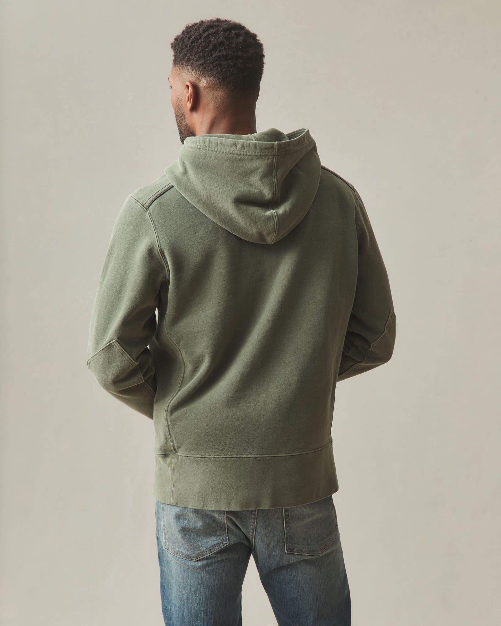 Men's Vintage Wash Classic Pullover - Washed Deep Olive