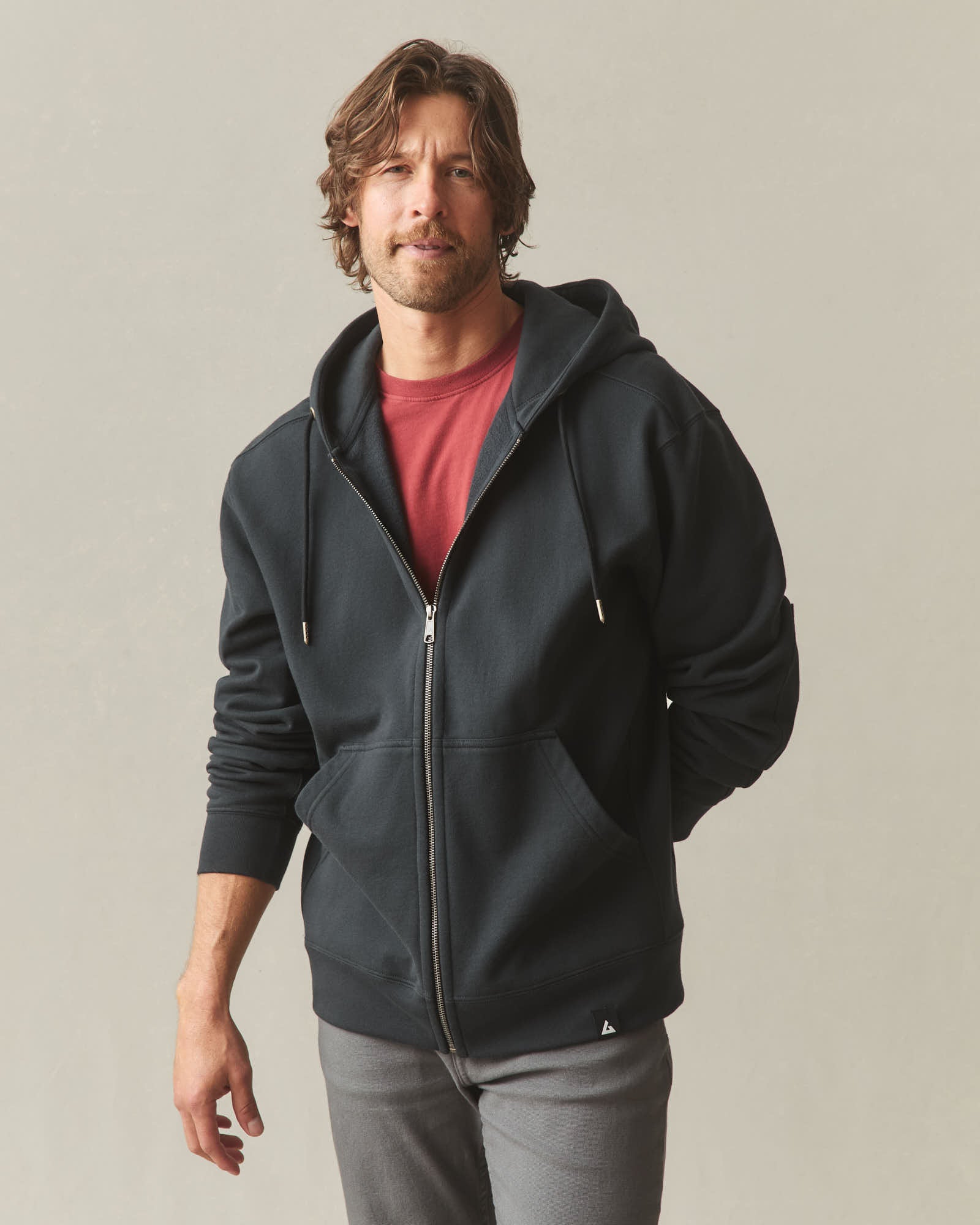 Men's Relaxed Classic Full Zip - Black
