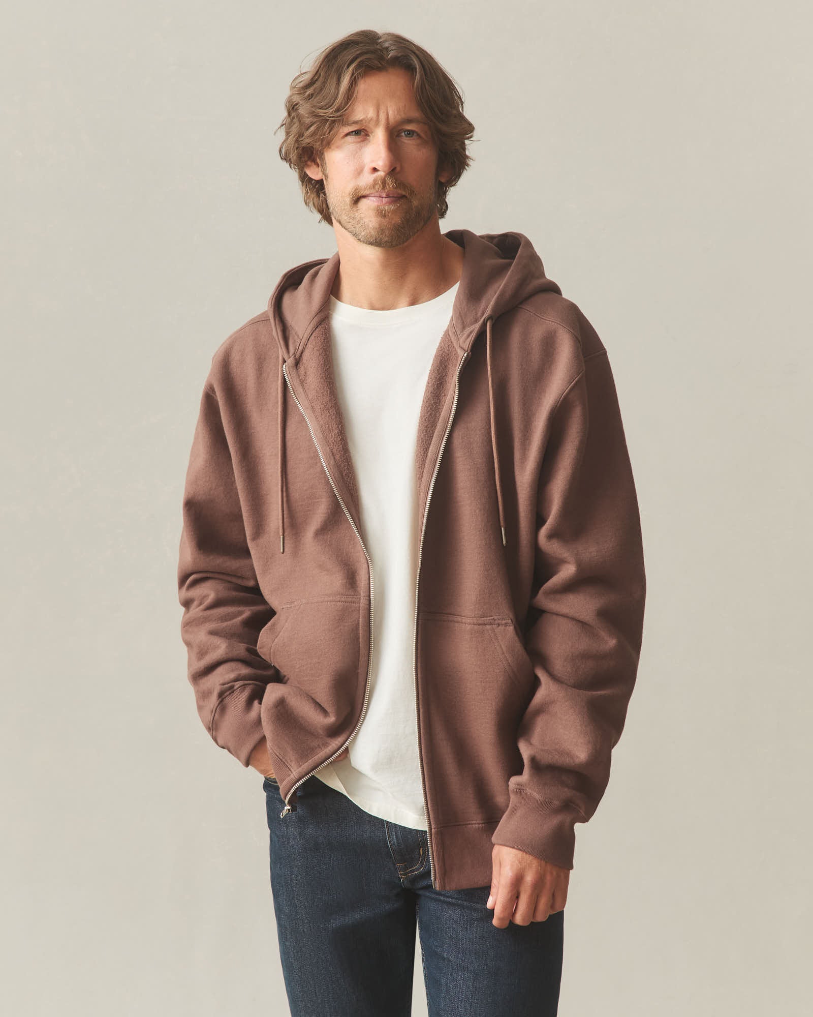 Men's Relaxed Classic Full Zip - Soft Silt